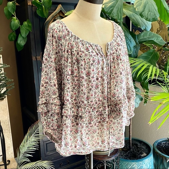 Denim & Supply Rl Boho Peasant Ruffle Top - Picture 4 of 15